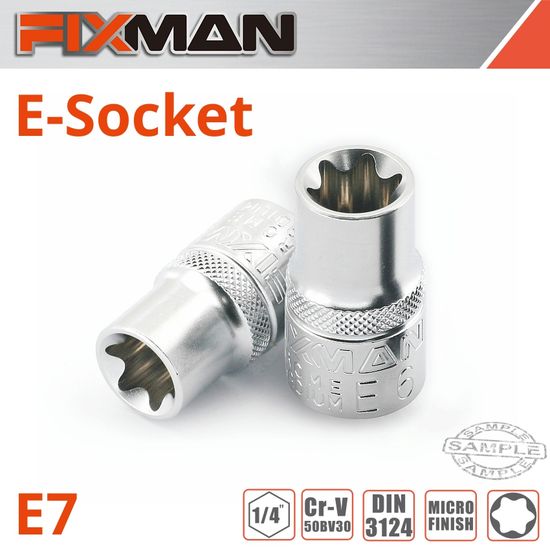 FIXMAN 1/4' Drive E-socket 6 Point E7